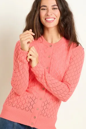 Diamond Pointelle Knitted Cardigan