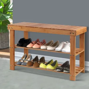 Eco-friendly Bamboo Shoe Rack Bench, 10 Pairs - Artiss