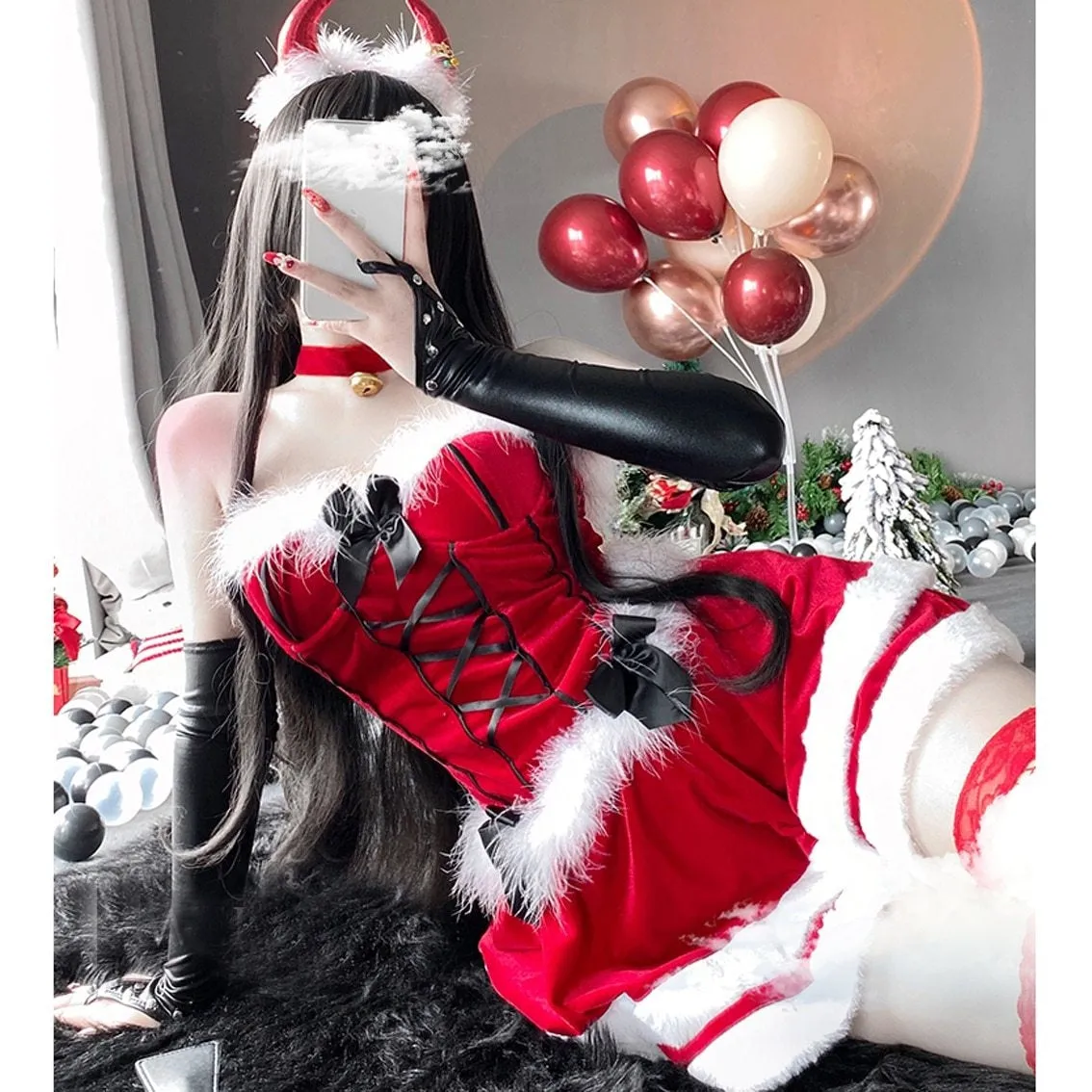 Lace Up Santa Dress   Costume