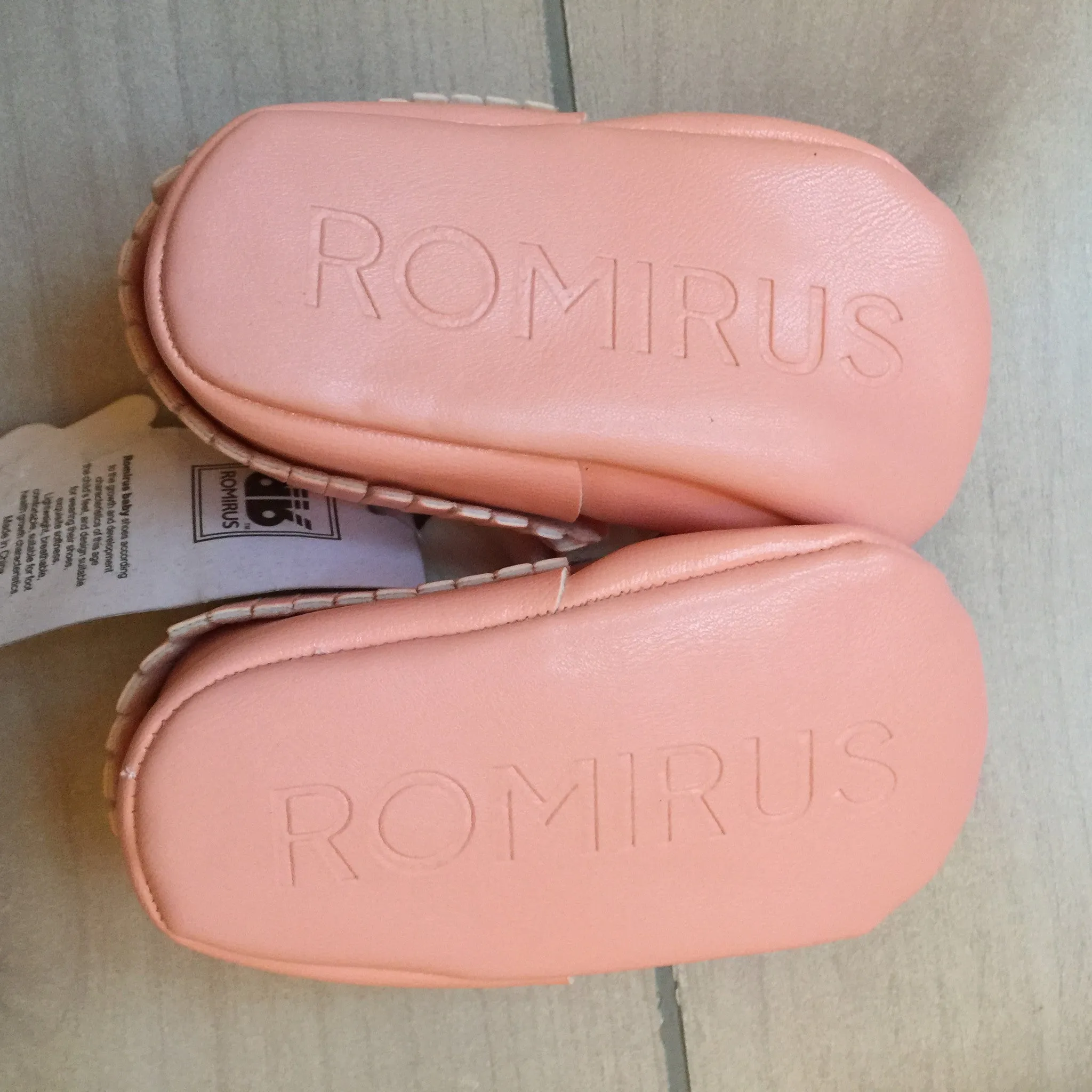 NEW Romirus Pink Faux Leather Moccasins