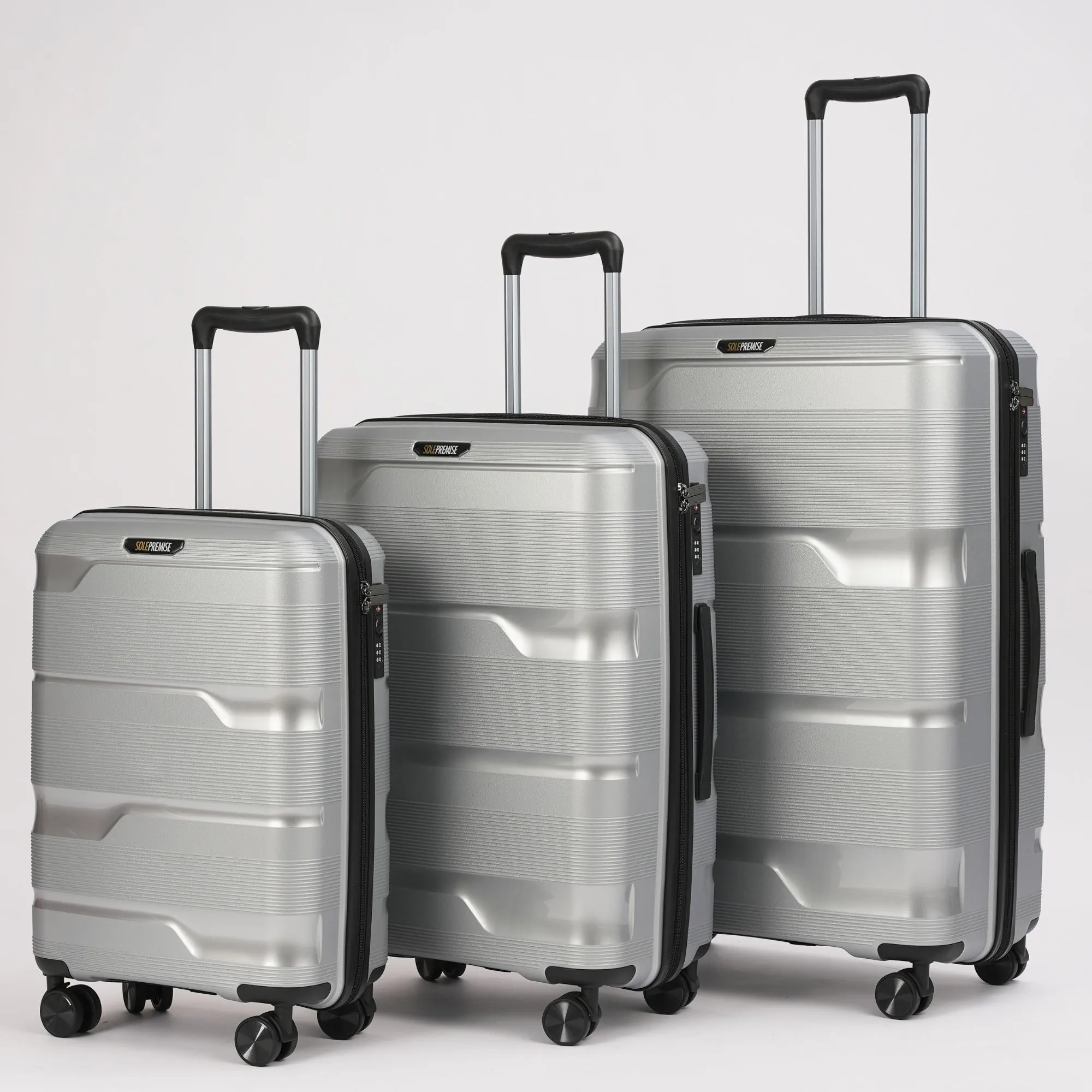 Silver Hardcase Roller Carry On Luggage 20' with 360° Wheels