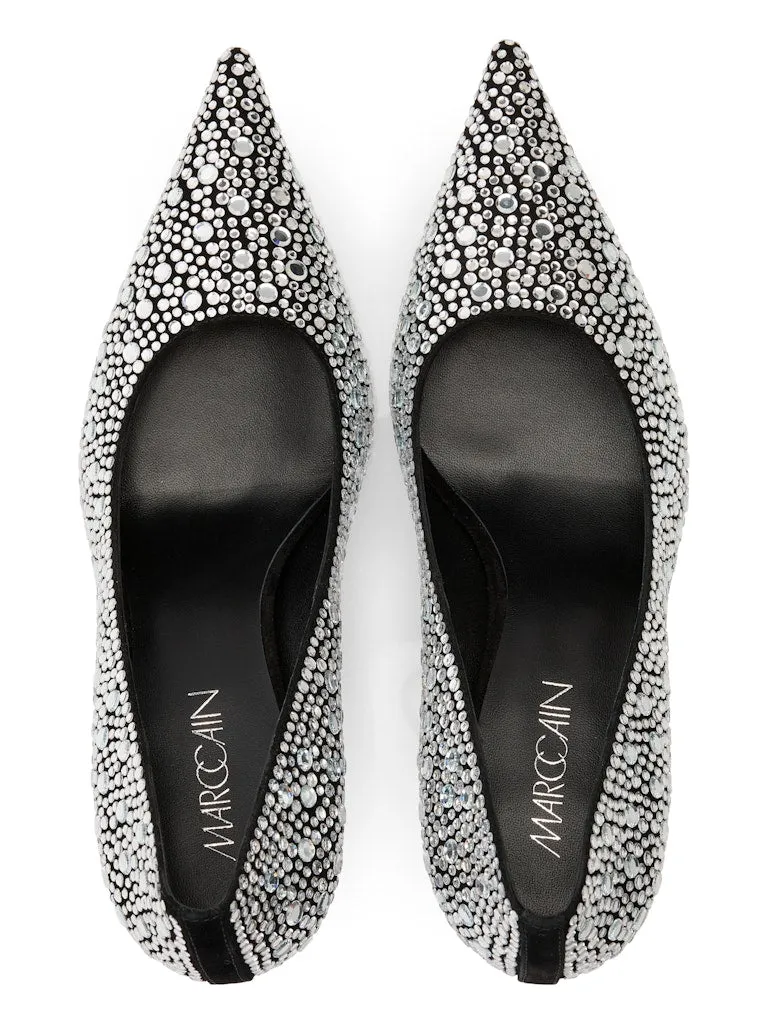 Silver Mirror Crystal Embellished Pumps