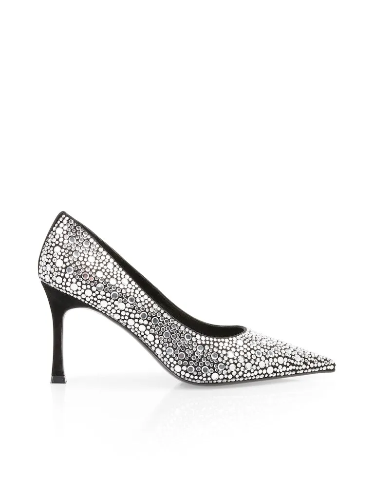 Silver Mirror Crystal Embellished Pumps