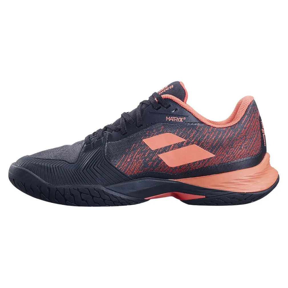 Women's Jet Mach 3 All Court Tennis Shoes Black and Living Coral